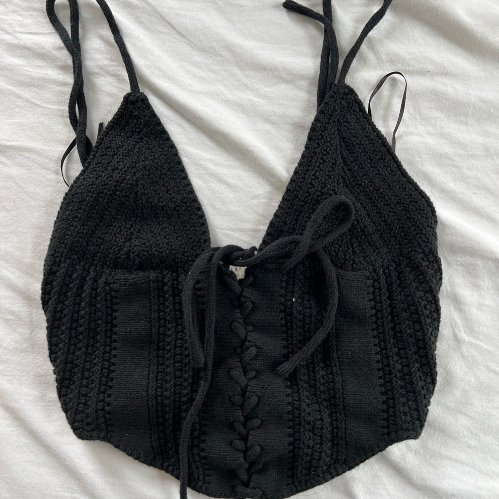 Pacsun black crop tank top